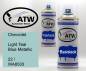 Preview: Chevrolet, Light Teal Blue Metallic, 22 / WA8533: 400ml Sprühdose + 400ml Klarlack - Set, von ATW Autoteile West.
